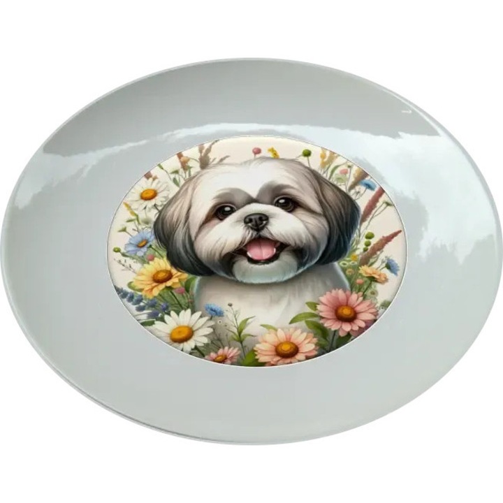 Shih tzu tányér, (Átmérő 25, 7 cm, Magasság 2, 7 cm, Súly 615 gramm)
