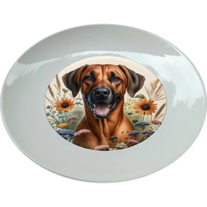 Rhodesian Ridgeback tányér, (Átmérő 25, 7 cm, Magasság 2, 7 cm, Súly 615 gramm)