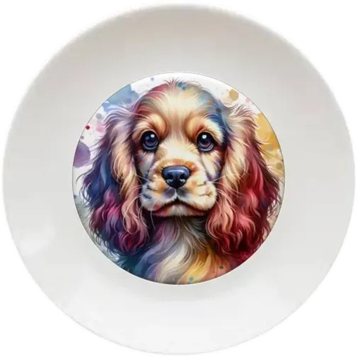 Spániel tányér, (Átmérő 20, 7 cm, Magasság 2 cm, Súly 340 gramm)