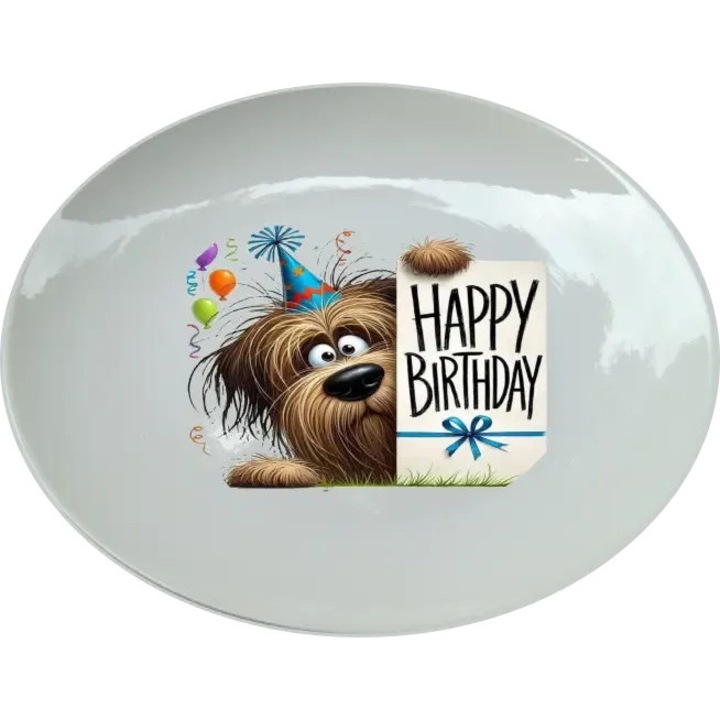 Happy Birtday tányér, (Átmérő 25, 7 cm, Magasság 2, 7 cm, Súly 615 gramm)