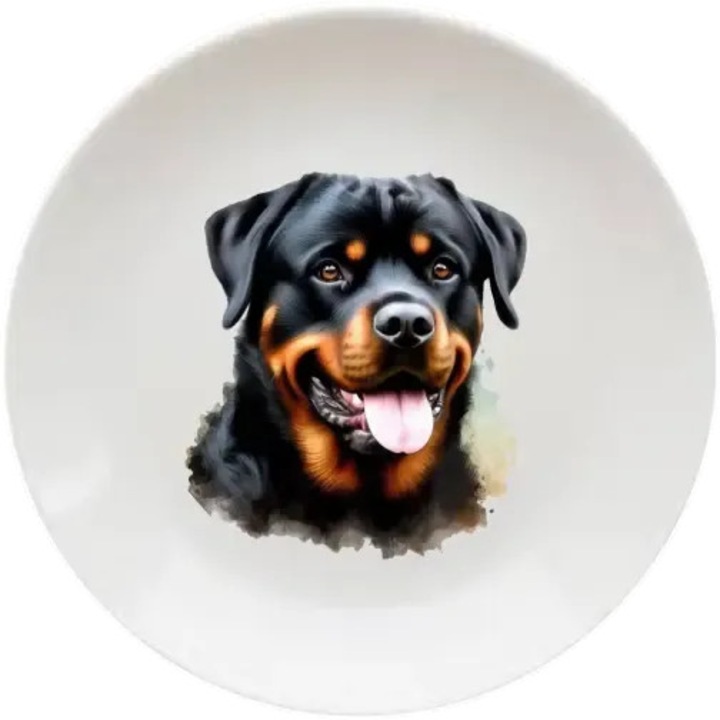 Rottweiler tányér, (Átmérő 20, 7 cm, Magasság 2 cm, Súly 340 gramm)