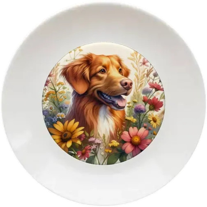 Golden retriever tányér, (Átmérő 20, 7 cm, Magasság 2 cm, Súly 340 gramm)