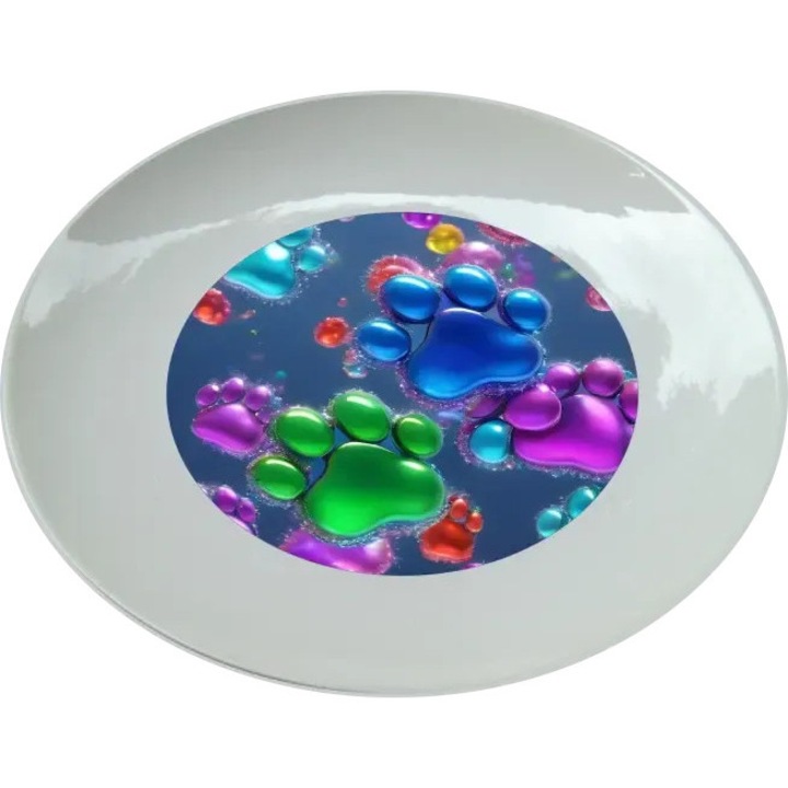 Kék tappancsos tányér, (Átmérő 25, 7 cm, Magasság 2, 7 cm, Súly 615 gramm)