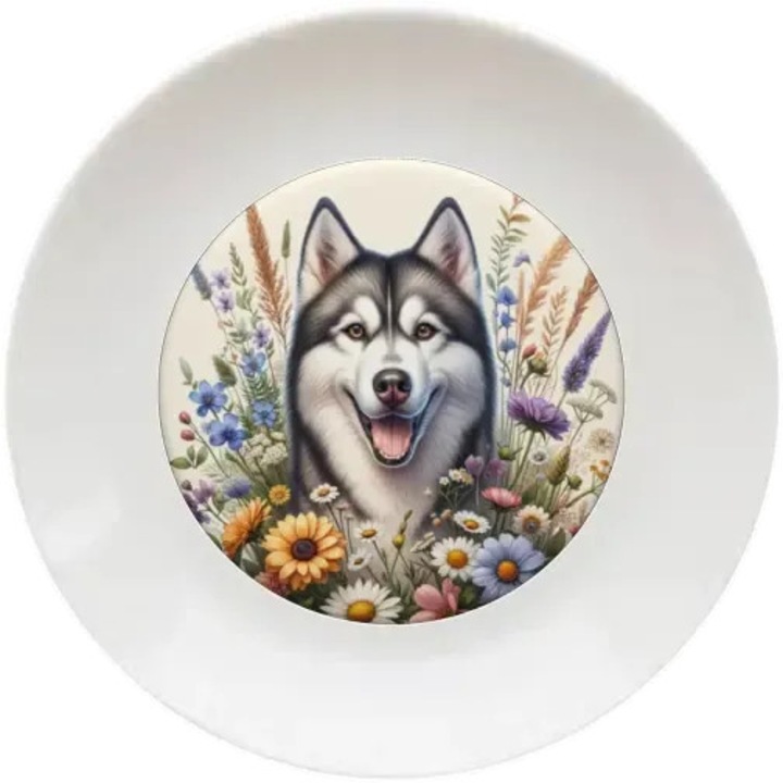 Husky tányér, (Átmérő 20, 7 cm, Magasság 2 cm, Súly 340 gramm)