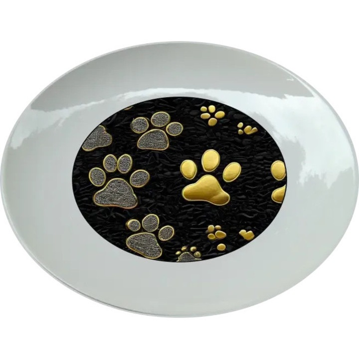 Arany tappancsos tányér, (Átmérő 25, 7 cm, Magasság 2, 7 cm, Súly 615 gramm)