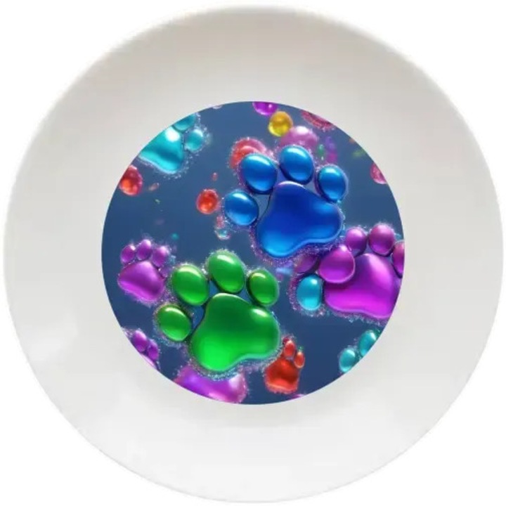 Kék tappancsos tányér, (Átmérő 20, 7 cm, Magasság 2 cm, Súly 340 gramm)