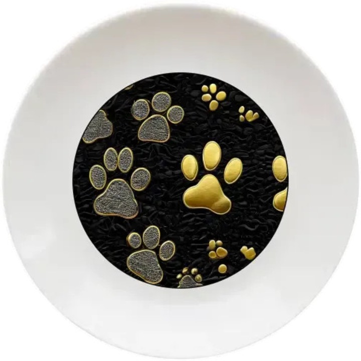 Arany tappancsos tányér, (Átmérő 20, 7 cm, Magasság 2 cm, Súly 340 gramm)