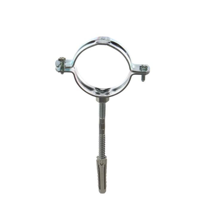 Colier metalic pentru tevi, set 2 bucati, zincat alb, 2 1/2 inch