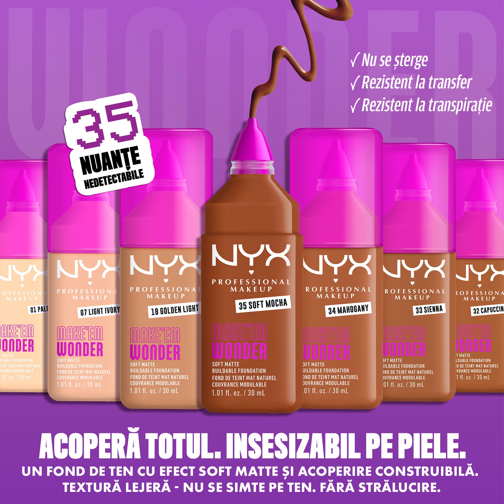 Fond de ten NYX Professional Makeup Make 'EM Wonder 35 Soft Mocha