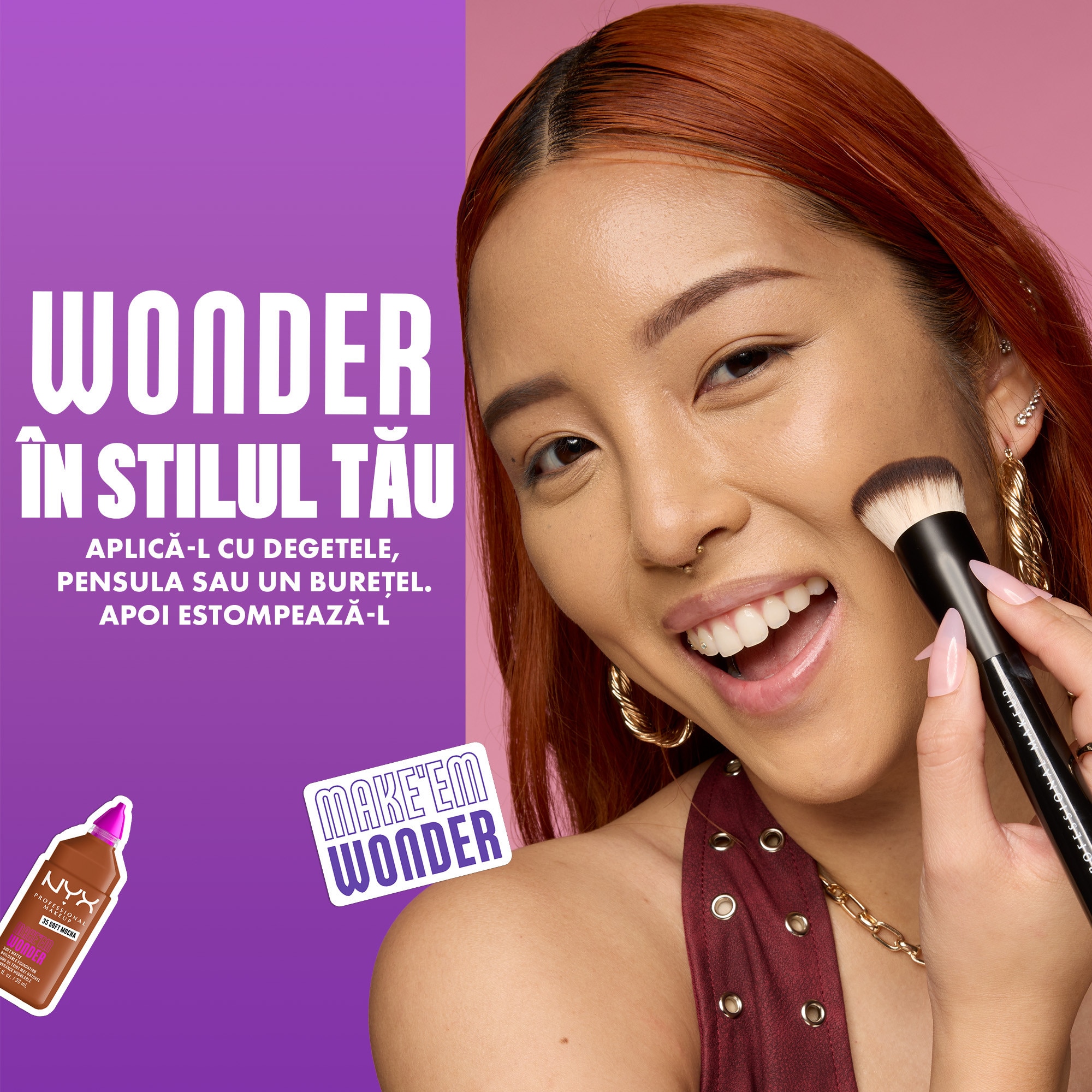 Fond de ten NYX Professional Makeup Make 'EM Wonder 09 Light Nude