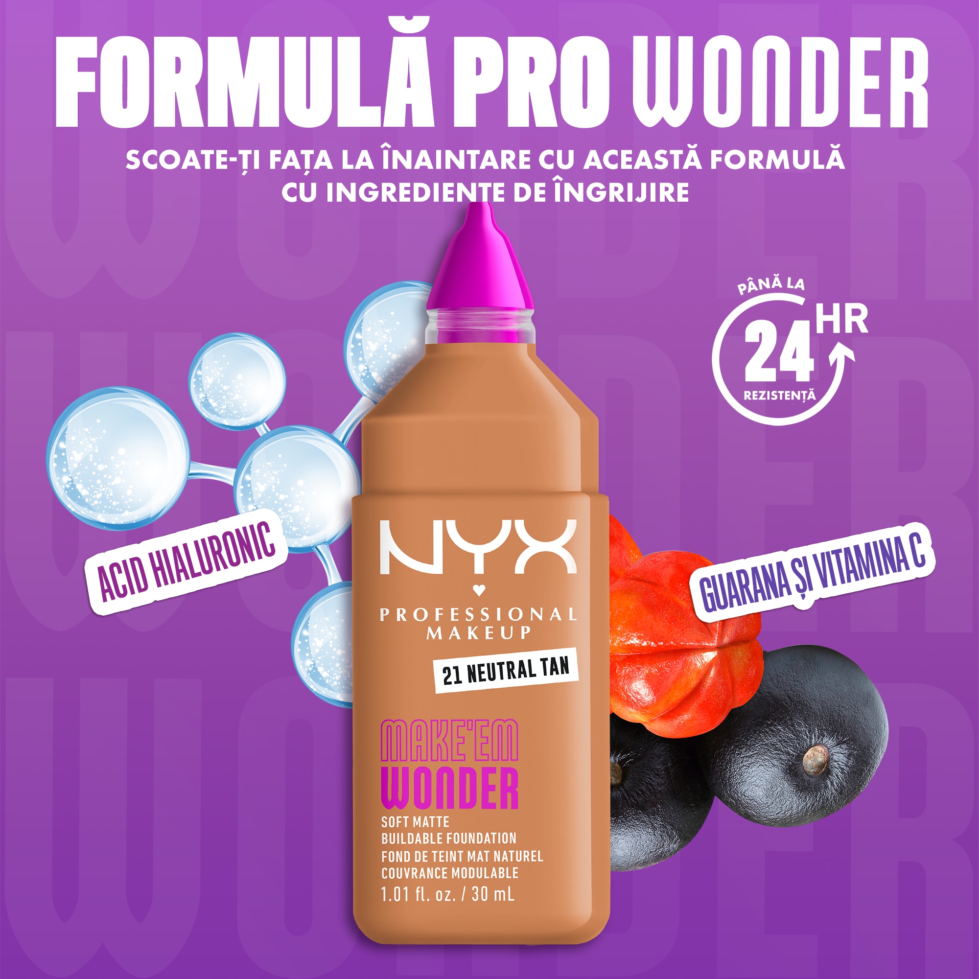 Fond de ten NYX Professional Makeup Make 'EM Wonder 21 Neutral Tan