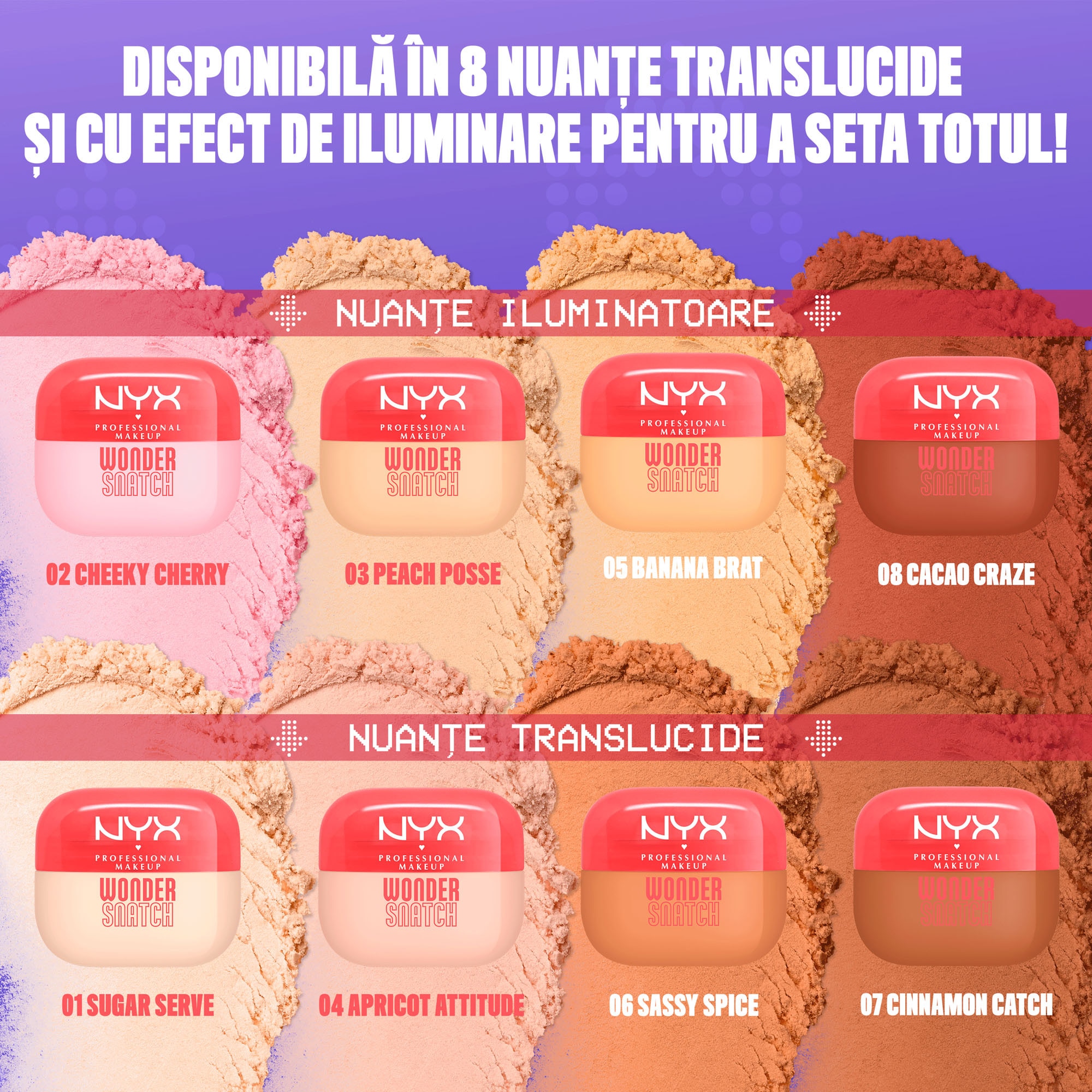 Pudra libera NYX Professional Makeup Wonder Snatch 02 Cheeky
