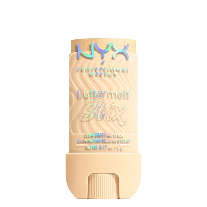 Baton iluminator NYX Professional Makeup Buttermelt Glaze Stix 05 Sending Melt, rezistenta pana la 8 ore, 5 g