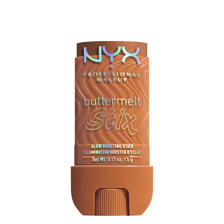 Baton iluminator NYX Professional Makeup Buttermelt Glaze Stix 12 It's Giving Melt, rezistenta pana la 8 ore, 5 g