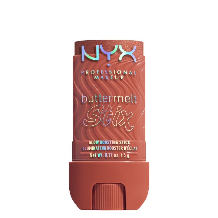 Baton iluminator NYX Professional Makeup Buttermelt Glaze Stix 13 Left On Melt, rezistenta pana la 8 ore, 5 g