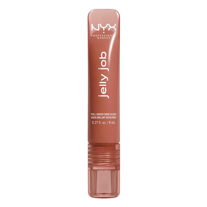 Luciu de buze NYX Professional Makeup Jelly Job 04 Toast N'Jelly, stralucire intensa, efect de netezire, 8 ml