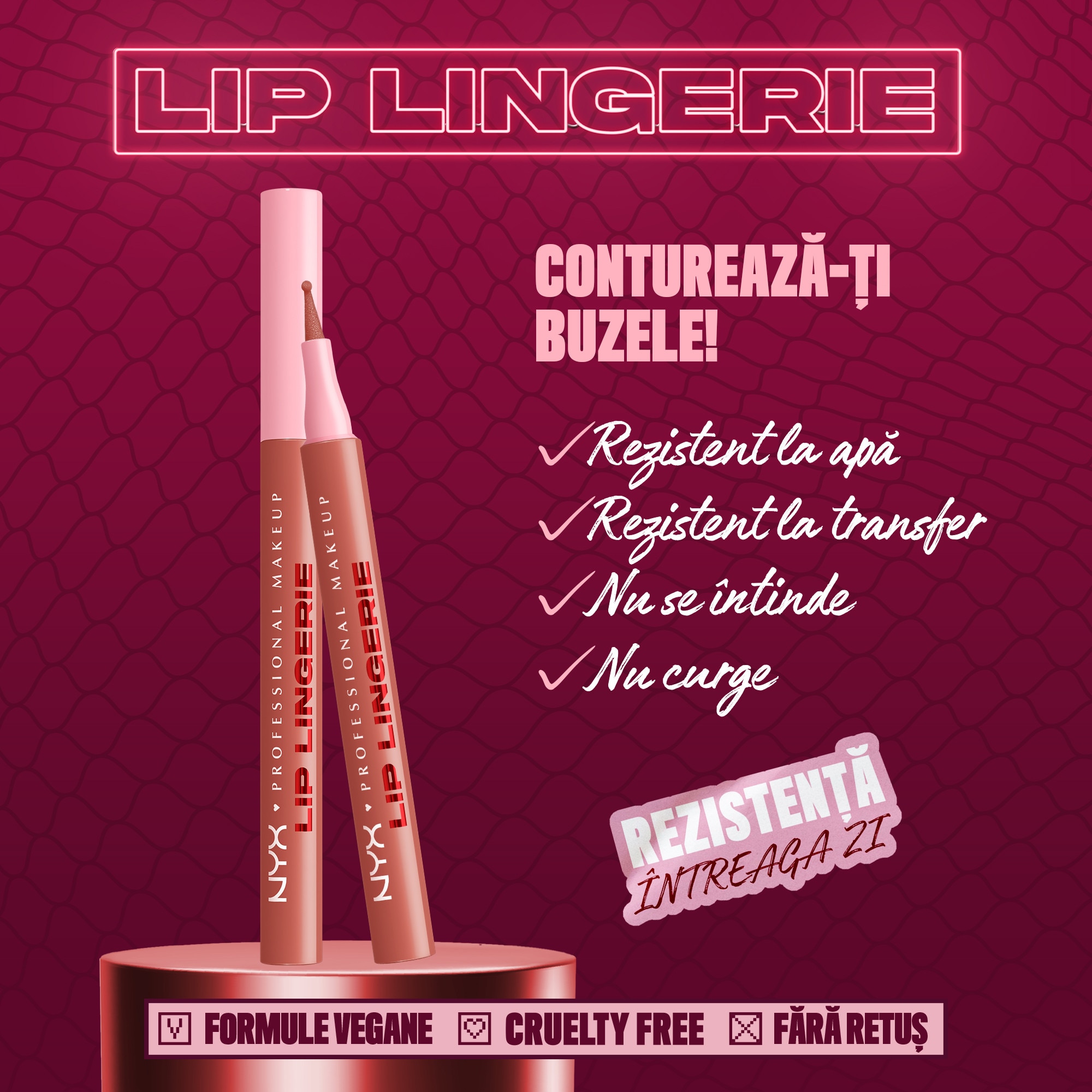 Marker pentru buze rezistent NYX Professional Makeup Lip Lingerie