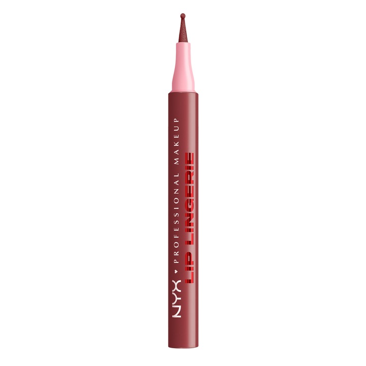 Marker pentru buze rezistent NYX Professional Makeup Lip Lingerie 10 Up All Night, rezista intreaga zi, waterproof, 1 ml