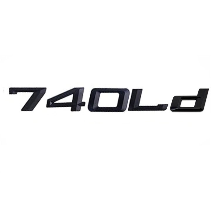 Emblema 740Ld spate portbagaj BMW, negru