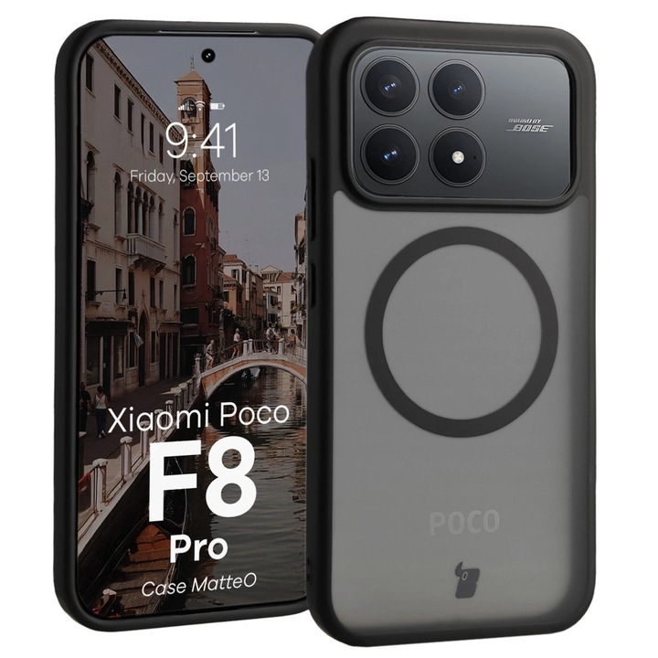 Калъф, Bizon Case MatteO за Xiaomi POCO F8 Pro, Димни Черни