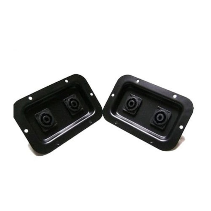 Panou conectori Speakon metal, echipat