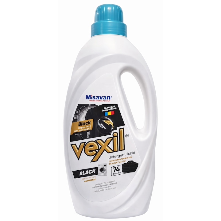 Detergent lichid pentru rufe negre VEXIL BLACK, 3L, 74 spalari, concentrat