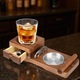 Scrumiera pentru trabucuri, Kit de tavi din lemn cu taietor de trabucuri, include sertar, fanta, tava pentru pahare de whisky, scrumiere, set de accesorii pentru trabucuri pentru acasa, birou si exterior, cadouri pentru barbati, WALALLA