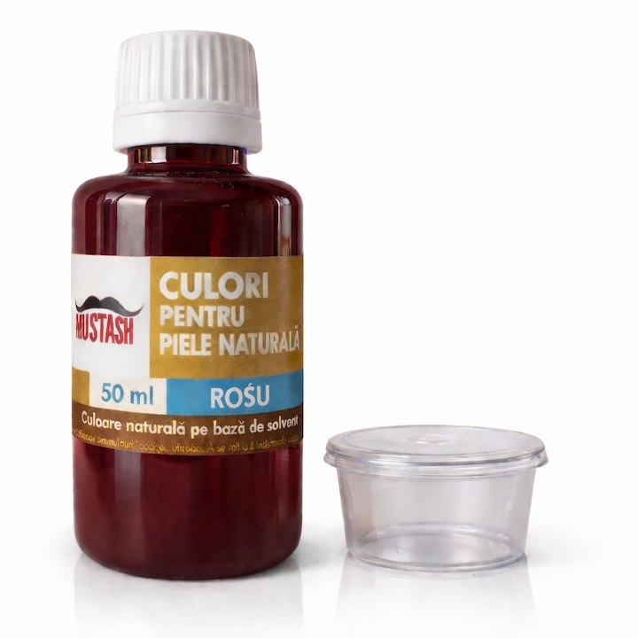Vopsea pentru piele naturala ROSU 50 ml – pe baza de solvent, uscare rapida, fara fixator