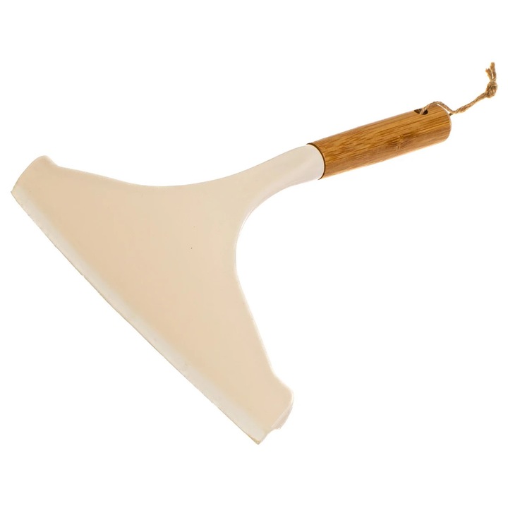 Racleta geamuri, Ella Home, 23x23cm, polipropilena, lemn, bej