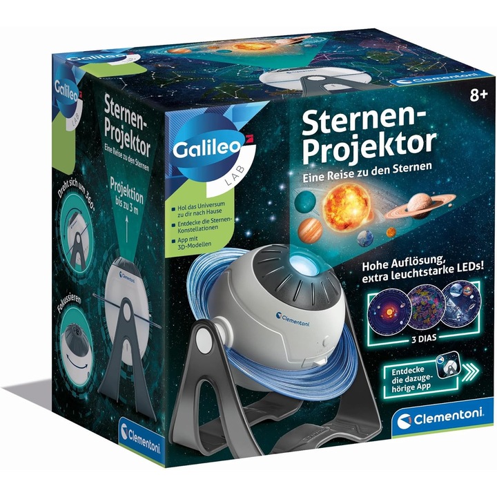 Planetariu interactiv Clementoni Galileo Lab 59372, sistem solar, constelații, set complet