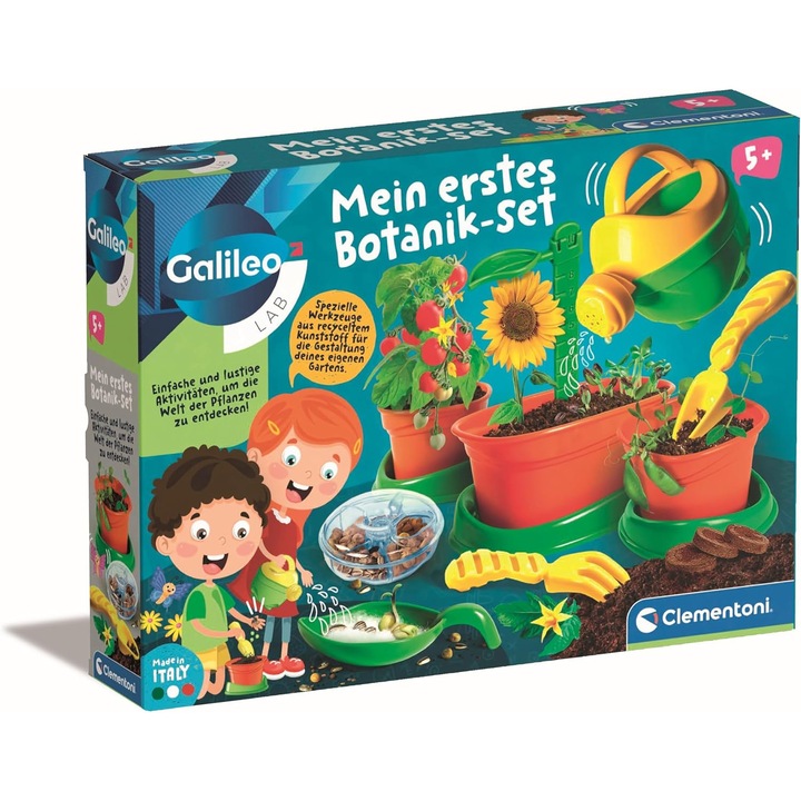 Set de gradinarit pentru copii Clementoni, Botanica Galileo Lab, unelte incluse, 5 ani