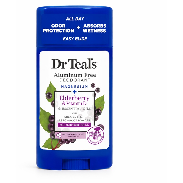 Deodorant solid Dr Teal's, fara aluminiu, cu magneziu si uleiuri esentiale, 75gr