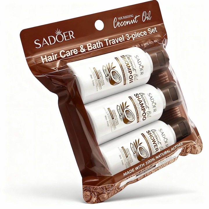Set călătorie SADOER cu nucă de cocos, 30 ml, unisex