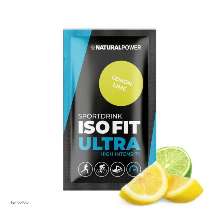 Electroliti Sportdrink ISO FIT ULTRA, Natural Power, aroma de Lamaie si Lime/ portie 17g