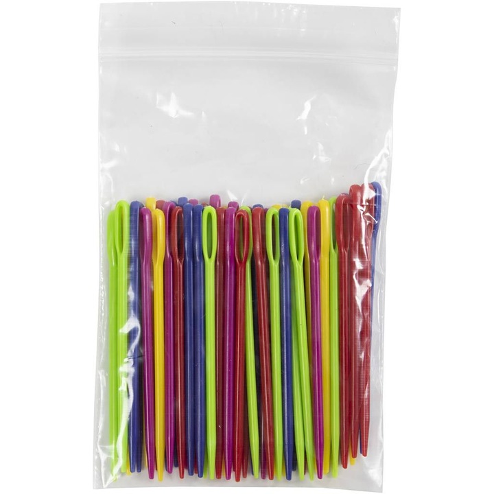 Set kit craft 50 buc ace cusut 7 cm, Creativ Company, pentru tesut si tricotat, 5 ani