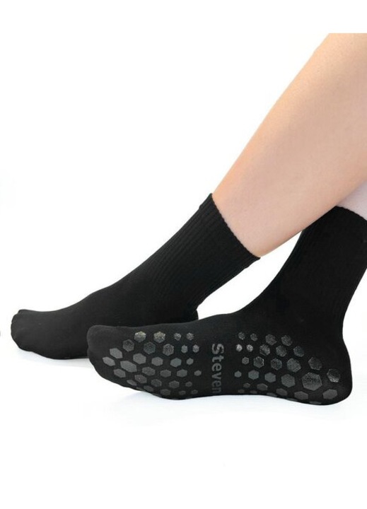 Sosete antiderapante dama cu abs Steven S088, Negru