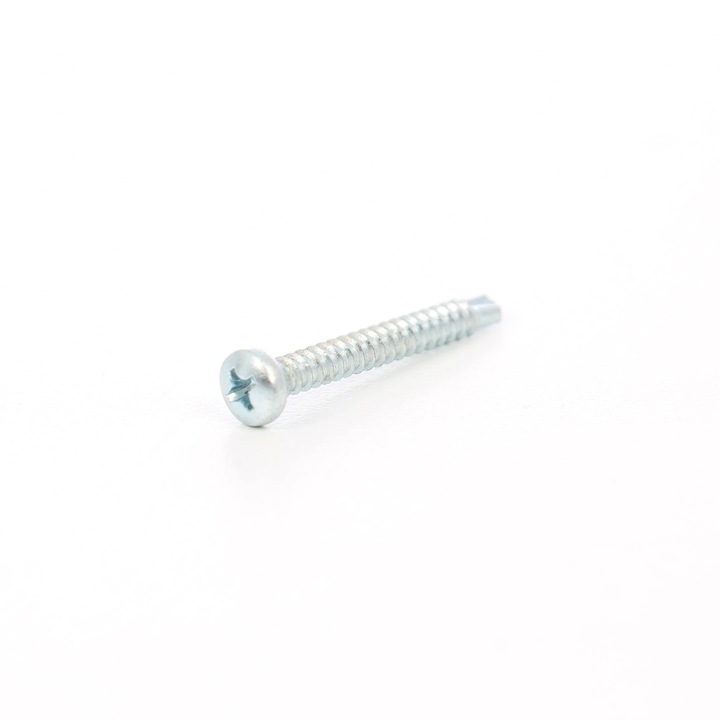 Șurub autoforant cu cap bombat, 3.9x32mm, 12 bucăți, otel, zincat alb