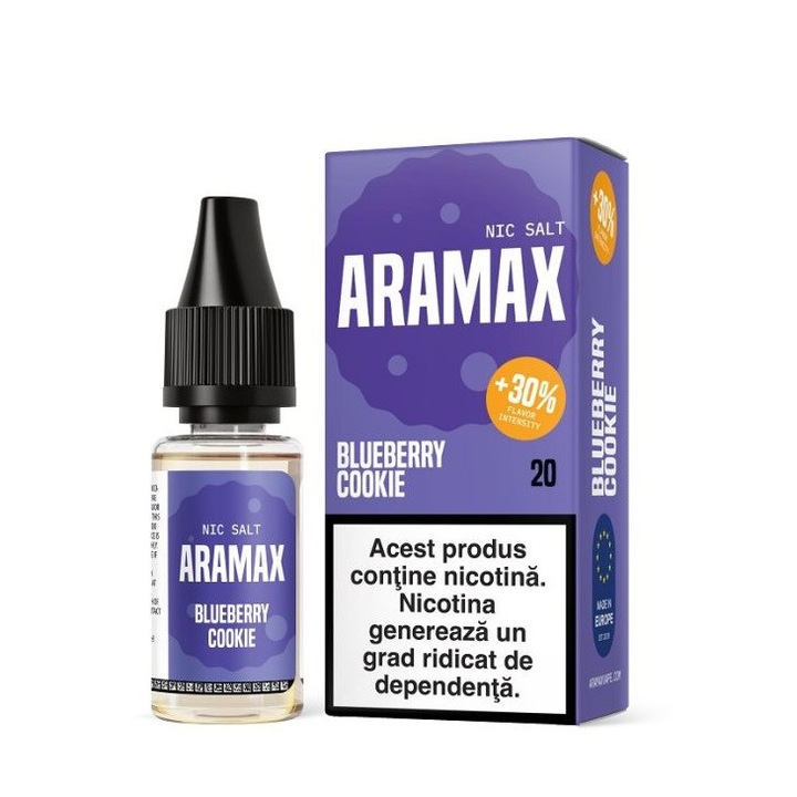 Lichid Tigara Electronica Aramax Salt - Blueberry Cookie, 10ml, 20mg/ml