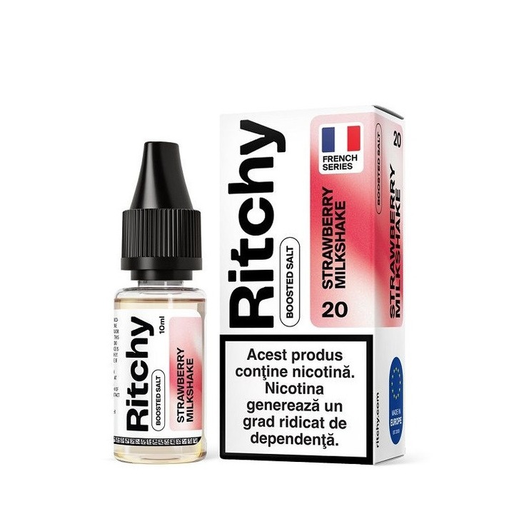 Lichid Tigara Electronica Ritchy Salt - Strawberry Milkshake, 10ml, 20mg/ml NicSalt