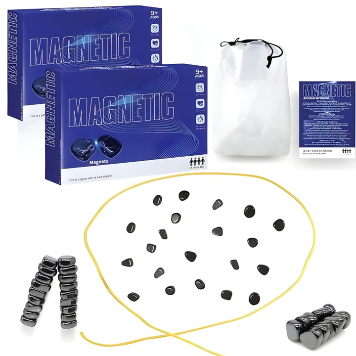 Mágneses játék, 2 darabos csomag, fejleszti a logikát és stratégiai készségeket, tartós fém anyagokból, sima és kellemes tapintás - M2AGTACTIC JOJOY®
