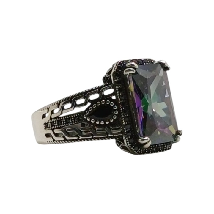 Inel argint 925 The Silver Rush, piatră mistic cuart, mărime 20, 4 mm