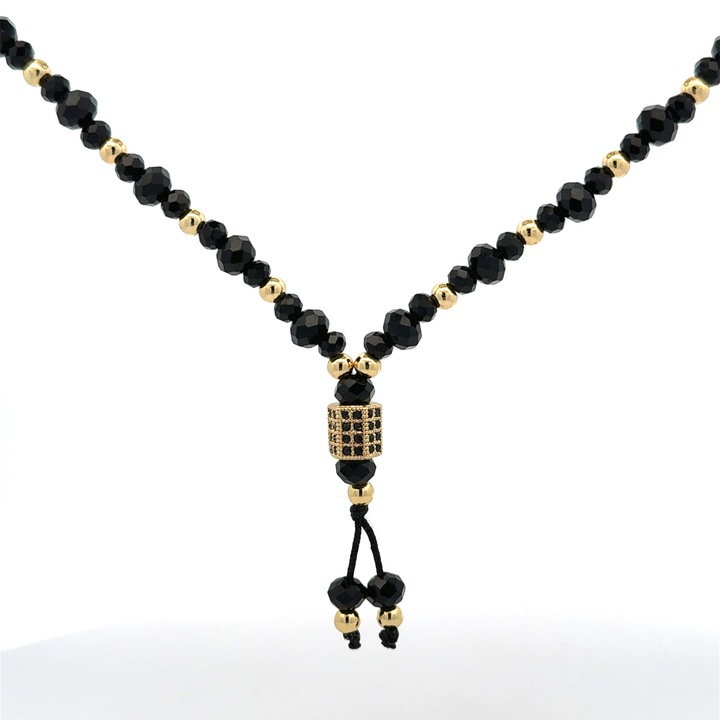 Lant barbati Core, placat cu aur 18K, cristal sintetic, 370x10mm