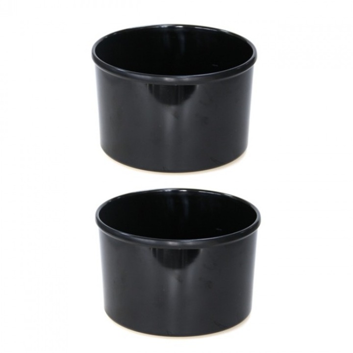 Set 2 borcane condimente raki melamina negru 17x10cm 1800ml