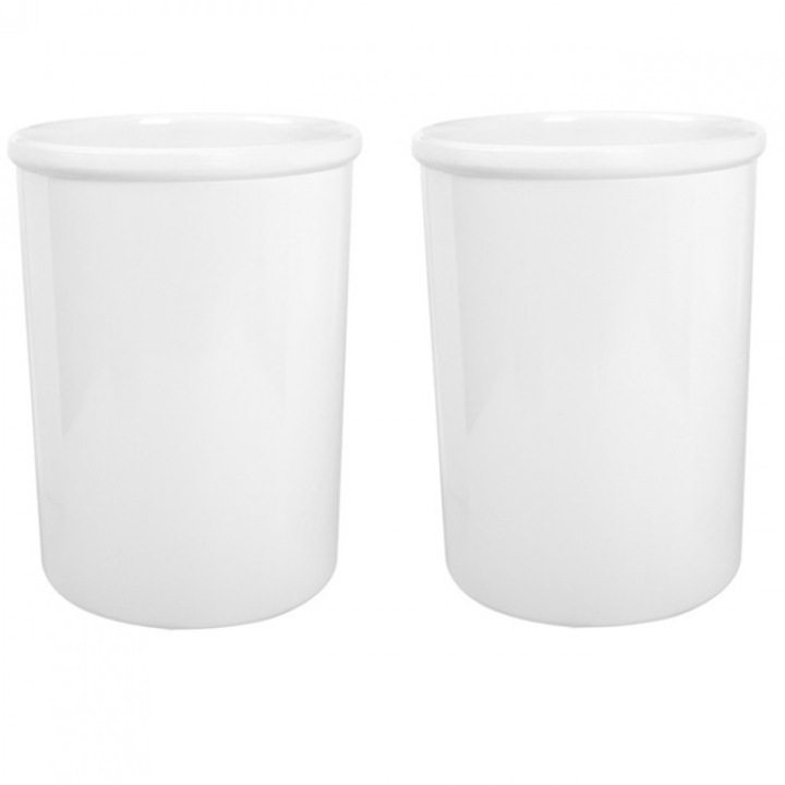 Set 2 borcane melamina raki 13x10cm 1000ml alb