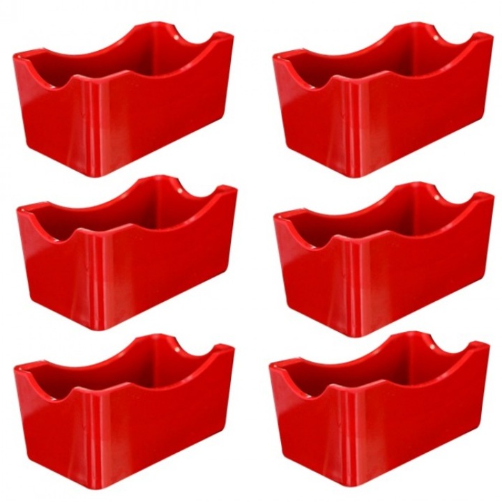 Set 6 suporturi dreptunghiulare melamina RAKI pliculete zahar 6, 5x12x5cm, culori atractive