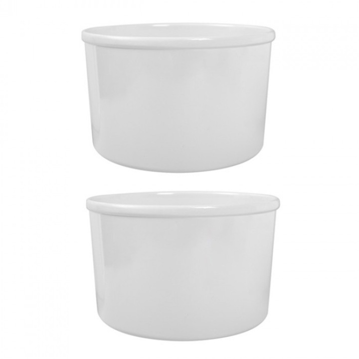 Set 2 borcane melamina raki 17x10cm 1800ml alb