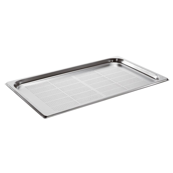 Tava perforata gastronom GN1/1, inaltime 20 mm, inox, Paderno