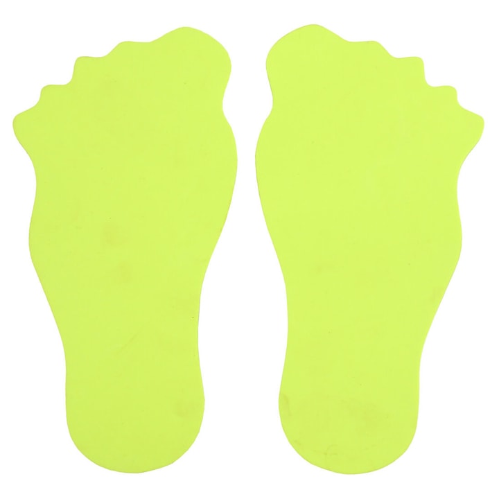 Marcaje din cauciuc pentru podea, Merco, picior, galben, 18x9cm, set