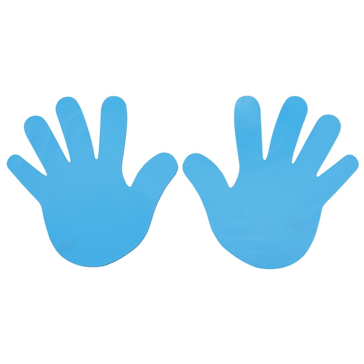 Marcaje din cauciuc pentru podea, Merco, set 2 bucati, albastru, 16.5x16cm