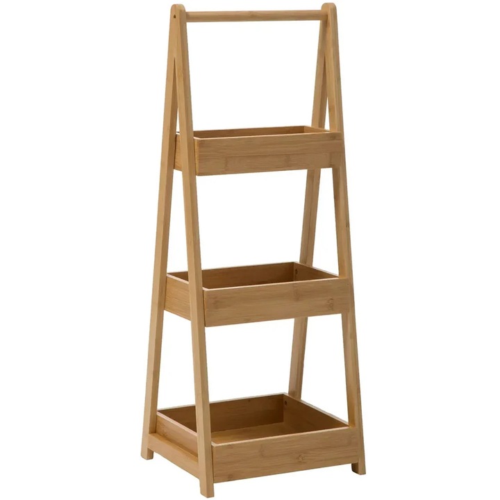 Etajera 5Five Green Harmony 3 niveluri, din bambus, 30x25x78 cm, maro natur